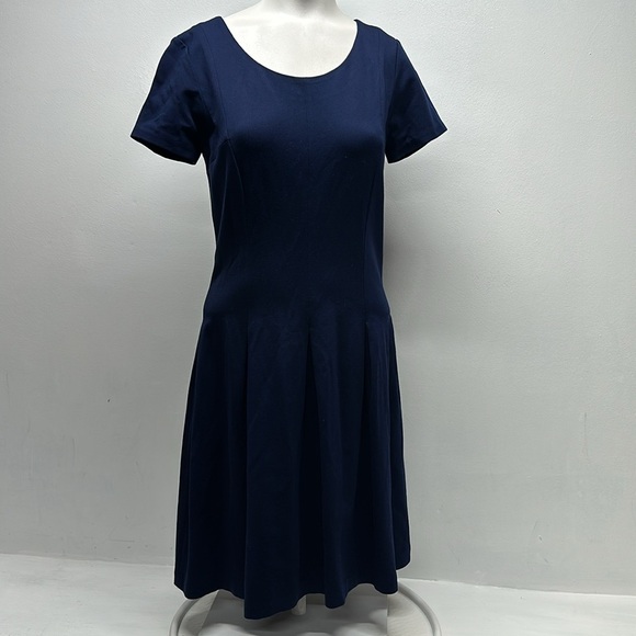 Diane Von Furstenberg DVF Meg Mini Dress Knit Fit And Flare Navy Blue Size 6 - Picture 2 of 10